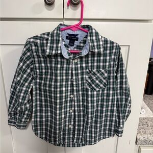 Tommy Hilfiger Kids Green Plaid Button Down Shirt